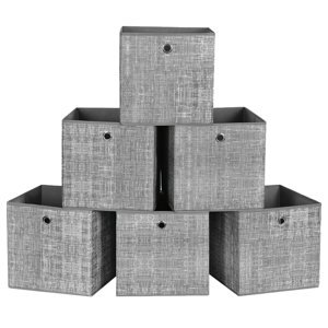 Sconto Úložné boxy FLAT 2 sivá, 6 kusov