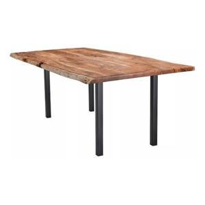Sconto Jedálenský stôl GURU FOREST akácia/čierna, 80x80 cm