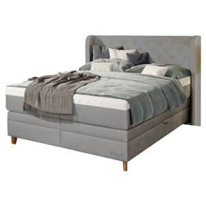 Sconto Posteľ boxspring ELECTRA svetlosivá, 200x210 cm