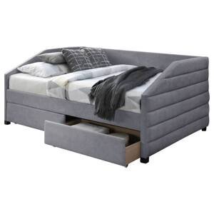 Sconto Rohová posteľ s roštom NODAO sivá, 120x200 cm