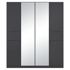 Sconto Šatníková skriňa TICAO II metalická sivá, šírka 181 cm