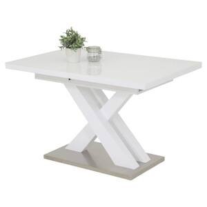 Sconto Jedálenský stôl VILERA T biela vysoký lesk/strieborná
