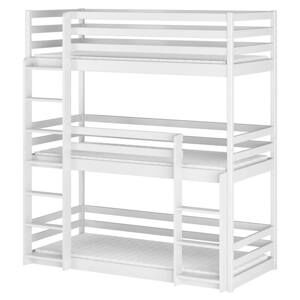 Sconto Poschodová posteľ ZANDER biela, 90x200 cm