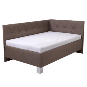 Sconto Rohová posteľ s matracom AFRODITE hnedá, 140x200 cm