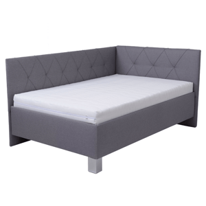 Sconto Rohová posteľ s matracom AFRODITE sivá, 120x200 cm