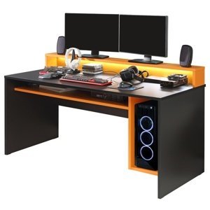 Sconto Písací stôl JAMAL čierna/oranžová