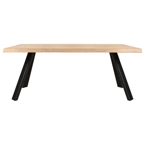 Sconto Jedálenský stôl AMAYA LN dub/kov, šírka 220 cm, prírodná hrana