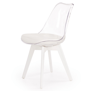 Sconto Jedálenská stolička SCK-245 biela/transparentná