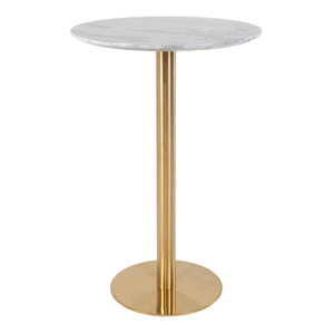 Sconto Barový stôl BULZONU biely mramor/zlatá