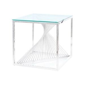 Sconto Prístavný stolík FLOMI chróm/sklo