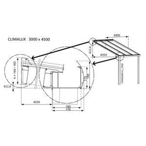 Hliníková pergola 300 cm antracit / polykarbonát Dekorhome 450 cm,Hliníková pergola 300 cm antracit / polykarbonát Dekorhome 450 cm