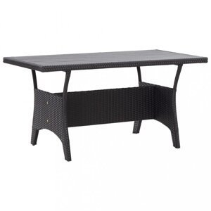 Záhradný stôl 130 x 70 cm polyratan Dekorhome Čierna,Záhradný stôl 130 x 70 cm polyratan Dekorhome Čierna