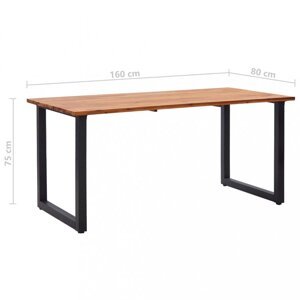 Záhradný stôl hnedá / čierna Dekorhome 160x80x75 cm,Záhradný stôl hnedá / čierna Dekorhome 160x80x75 cm