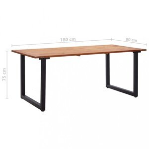 Záhradný stôl hnedá / čierna Dekorhome 180x90x75 cm,Záhradný stôl hnedá / čierna Dekorhome 180x90x75 cm
