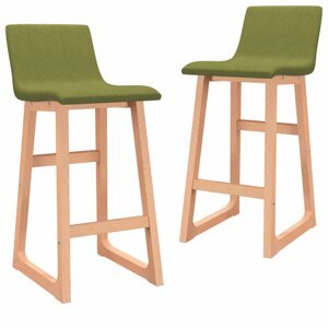 Barové stoličky 2 ks látka / buk Dekorhome Zelená,Barové stoličky 2 ks látka / buk Dekorhome Zelená