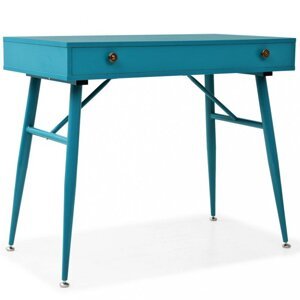 Písací stôl so zásuvkou 90x50 cm tyrkysová Dekorhome,Písací stôl so zásuvkou 90x50 cm tyrkysová Dekorhome