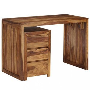 Písací stôl so zásuvkami 110x55 cm masívne drevo Dekorhome,Písací stôl so zásuvkami 110x55 cm masívne drevo Dekorhome