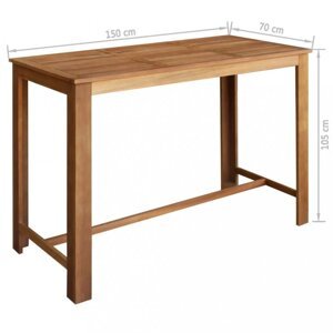 Barový stôl hnedá Dekorhome 150x70 cm,Barový stôl hnedá Dekorhome 150x70 cm