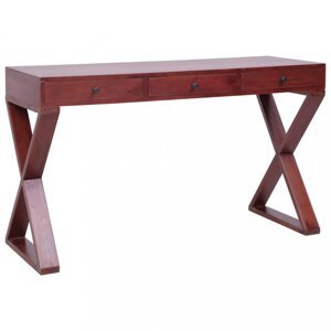 Písací stôl masívne mahagónové drevo Dekorhome Hnedá,Písací stôl masívne mahagónové drevo Dekorhome Hnedá