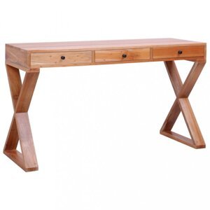 Písací stôl masívne mahagónové drevo Dekorhome Prírodná,Písací stôl masívne mahagónové drevo Dekorhome Prírodná