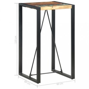 Barový stôl hnedá / čierna Dekorhome 60x60x110 cm,Barový stôl hnedá / čierna Dekorhome 60x60x110 cm