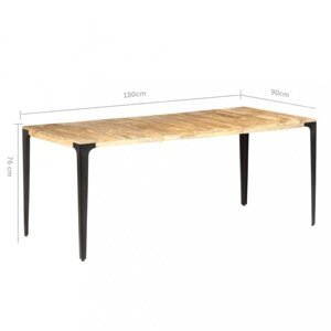 Jedálenský stôl masívne drevo / oceľ Dekorhome 180x90x76 cm,Jedálenský stôl masívne drevo / oceľ Dekorhome 180x90x76 cm