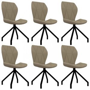 Jedálenská stolička 6 ks umelá koža Dekorhome Cappuccino,Jedálenská stolička 6 ks umelá koža Dekorhome Cappuccino