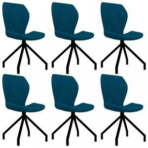 Jedálenská stolička 6 ks umelá koža Dekorhome Modrá,Jedálenská stolička 6 ks umelá koža Dekorhome Modrá