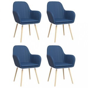 Jedálenská stolička 4 ks látka / bukové drevo Dekorhome Modrá,Jedálenská stolička 4 ks látka / bukové drevo Dekorhome Modrá
