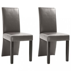 Jedálenská stolička 2 ks umelá koža / drevo Dekorhome Sivá,Jedálenská stolička 2 ks umelá koža / drevo Dekorhome Sivá