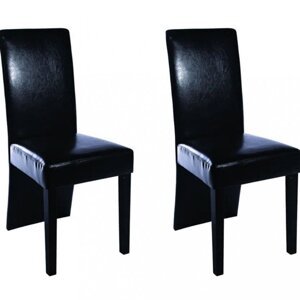 Jedálenská stolička 2 ks umelá koža / drevo Dekorhome Čierna,Jedálenská stolička 2 ks umelá koža / drevo Dekorhome Čierna