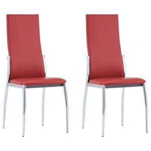 Jedálenská stolička 2 ks umelá koža Dekorhome Červená,Jedálenská stolička 2 ks umelá koža Dekorhome Červená