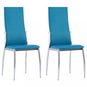 Jedálenská stolička 2 ks umelá koža Dekorhome Modrá,Jedálenská stolička 2 ks umelá koža Dekorhome Modrá