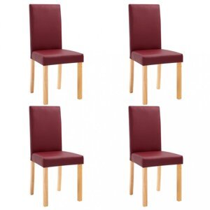 Jedálenská stolička 4 ks umelá koža / drevo Dekorhome Vínová,Jedálenská stolička 4 ks umelá koža / drevo Dekorhome Vínová