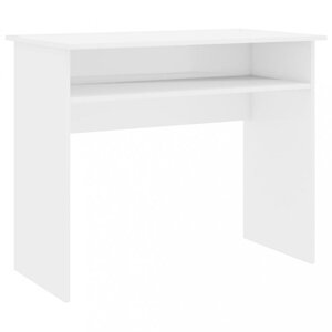 Písací stôl s policou 90x50 cm Dekorhome Biela lesk,Písací stôl s policou 90x50 cm Dekorhome Biela lesk