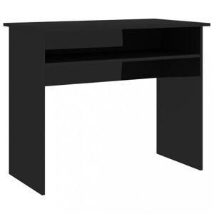 Písací stôl s policou 90x50 cm Dekorhome Čierna lesk,Písací stôl s policou 90x50 cm Dekorhome Čierna lesk