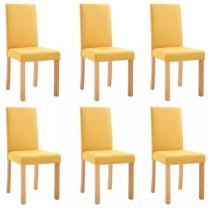 Jedálenská stolička 6 ks látka / drevo Dekorhome Žltá,Jedálenská stolička 6 ks látka / drevo Dekorhome Žltá