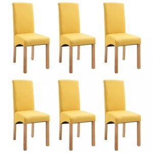 Jedálenská stolička 6 ks látka / drevo Dekorhome Žltá,Jedálenská stolička 6 ks látka / drevo Dekorhome Žltá