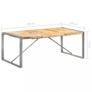 Jedálenský stôl hnedá / sivá Dekorhome 200x100x75 cm,Jedálenský stôl hnedá / sivá Dekorhome 200x100x75 cm