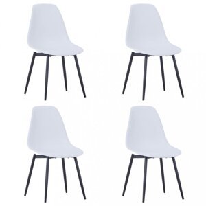 Jedálenská stolička 4 ks plast / kov Dekorhome Biela,Jedálenská stolička 4 ks plast / kov Dekorhome Biela