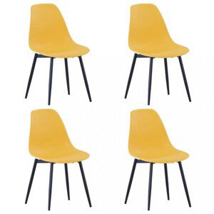 Jedálenská stolička 4 ks plast / kov Dekorhome Žltá,Jedálenská stolička 4 ks plast / kov Dekorhome Žltá