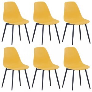 Jedálenská stolička 6 ks plast / kov Dekorhome Žltá,Jedálenská stolička 6 ks plast / kov Dekorhome Žltá