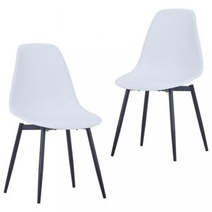 Jedálenská stolička 2 ks plast / kov Dekorhome Biela,Jedálenská stolička 2 ks plast / kov Dekorhome Biela