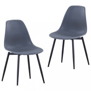 Jedálenská stolička 2 ks plast / kov Dekorhome Sivá,Jedálenská stolička 2 ks plast / kov Dekorhome Sivá
