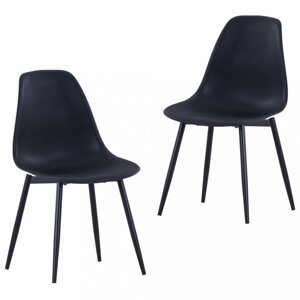 Jedálenská stolička 2 ks plast / kov Dekorhome Čierna,Jedálenská stolička 2 ks plast / kov Dekorhome Čierna