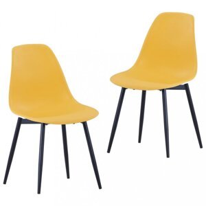 Jedálenská stolička 2 ks plast / kov Dekorhome Žltá,Jedálenská stolička 2 ks plast / kov Dekorhome Žltá