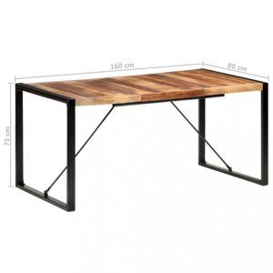 Jedálenský stôl masívne drevo / kov Dekorhome 160x80x75 cm,Jedálenský stôl masívne drevo / kov Dekorhome 160x80x75 cm