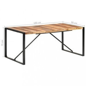 Jedálenský stôl masívne drevo / kov Dekorhome 180x90x75 cm,Jedálenský stôl masívne drevo / kov Dekorhome 180x90x75 cm
