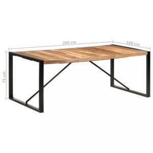 Jedálenský stôl masívne drevo / kov Dekorhome 200x100x75 cm,Jedálenský stôl masívne drevo / kov Dekorhome 200x100x75 cm