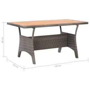 Záhradný stôl sivá / akácia Dekorhome 130 cm,Záhradný stôl sivá / akácia Dekorhome 130 cm